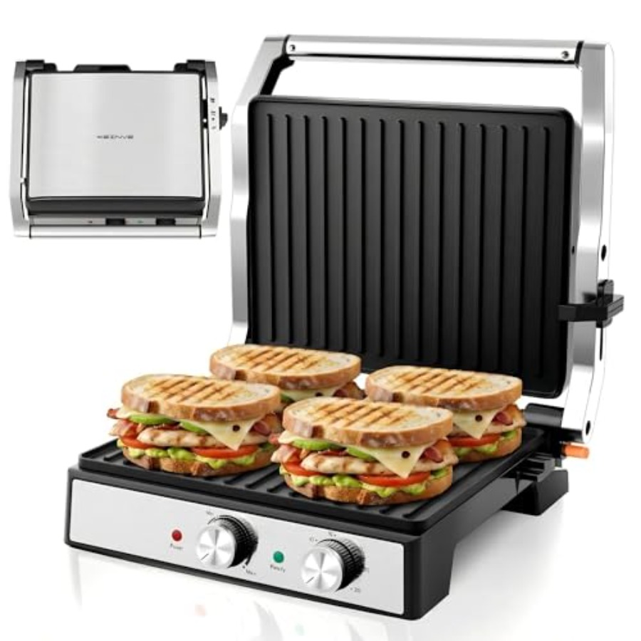 Sandwich Press Grill - Machine à panini avec réglage de