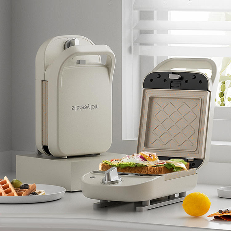Sandwich Press Grill - Gaufrier électrique 600W, Machine à gaufres