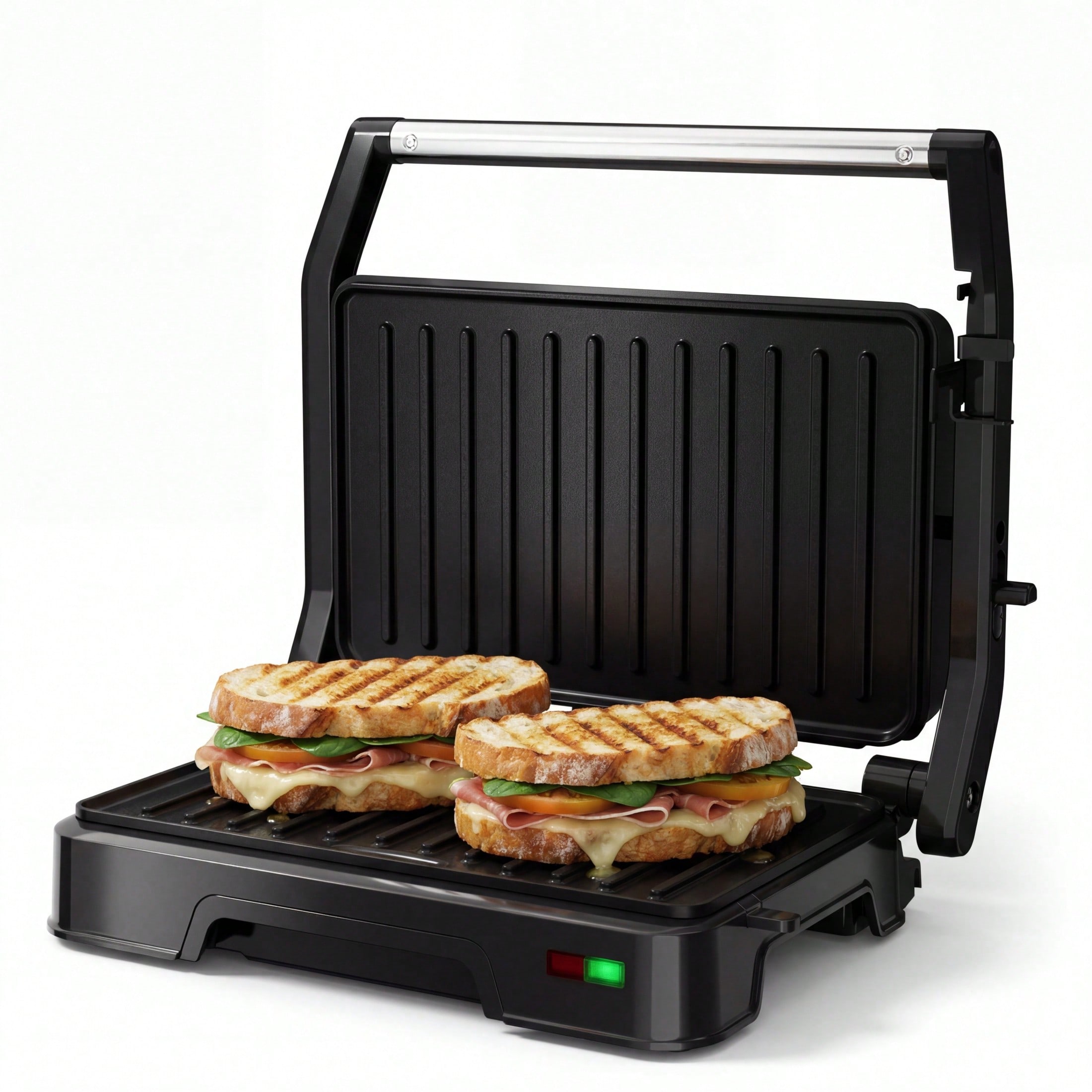 Sandwich Press Grill - Presse à panini 2 tranches, 850W,