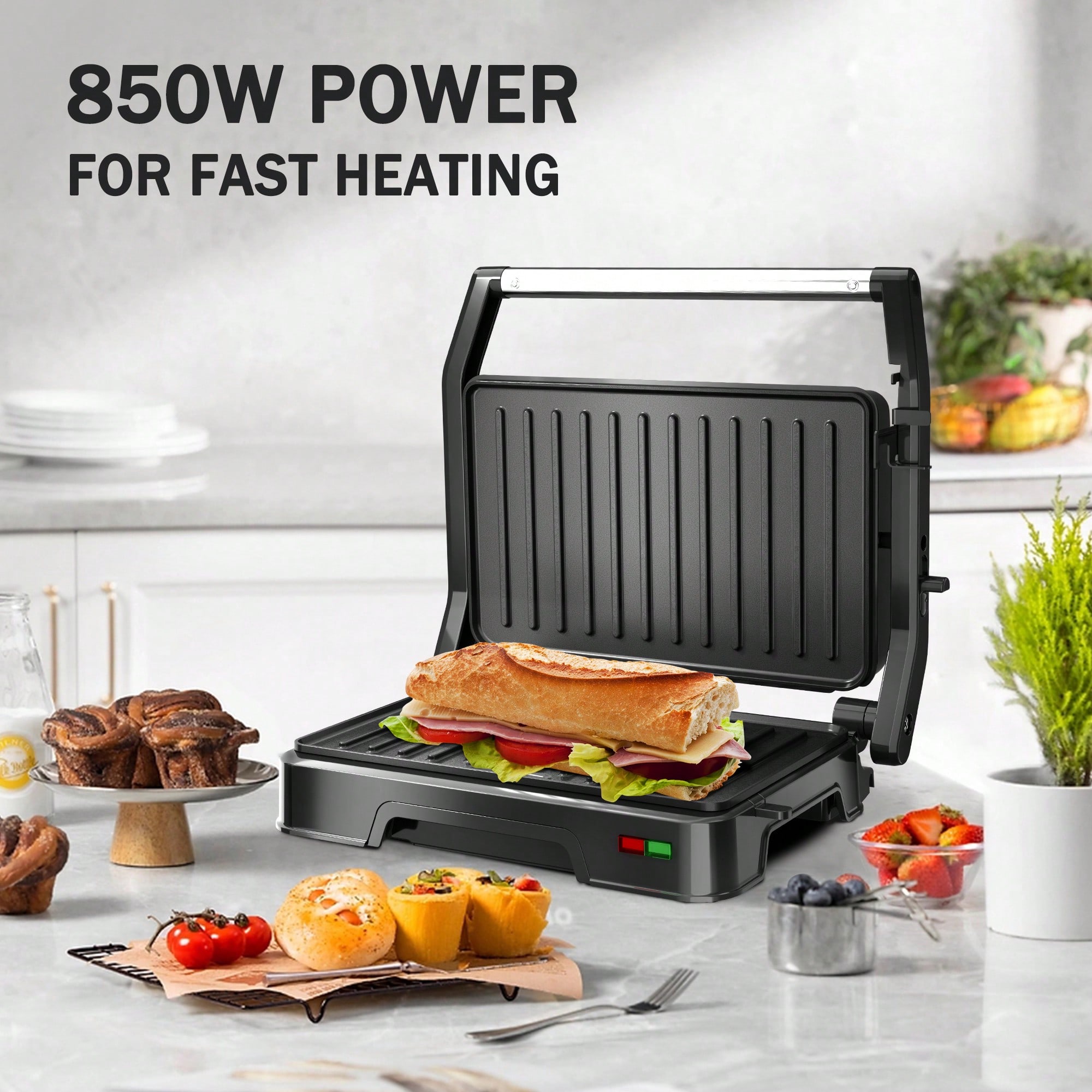 Presse à panini 2 tranches, 85 - Sandwich Press Grill avis et prix